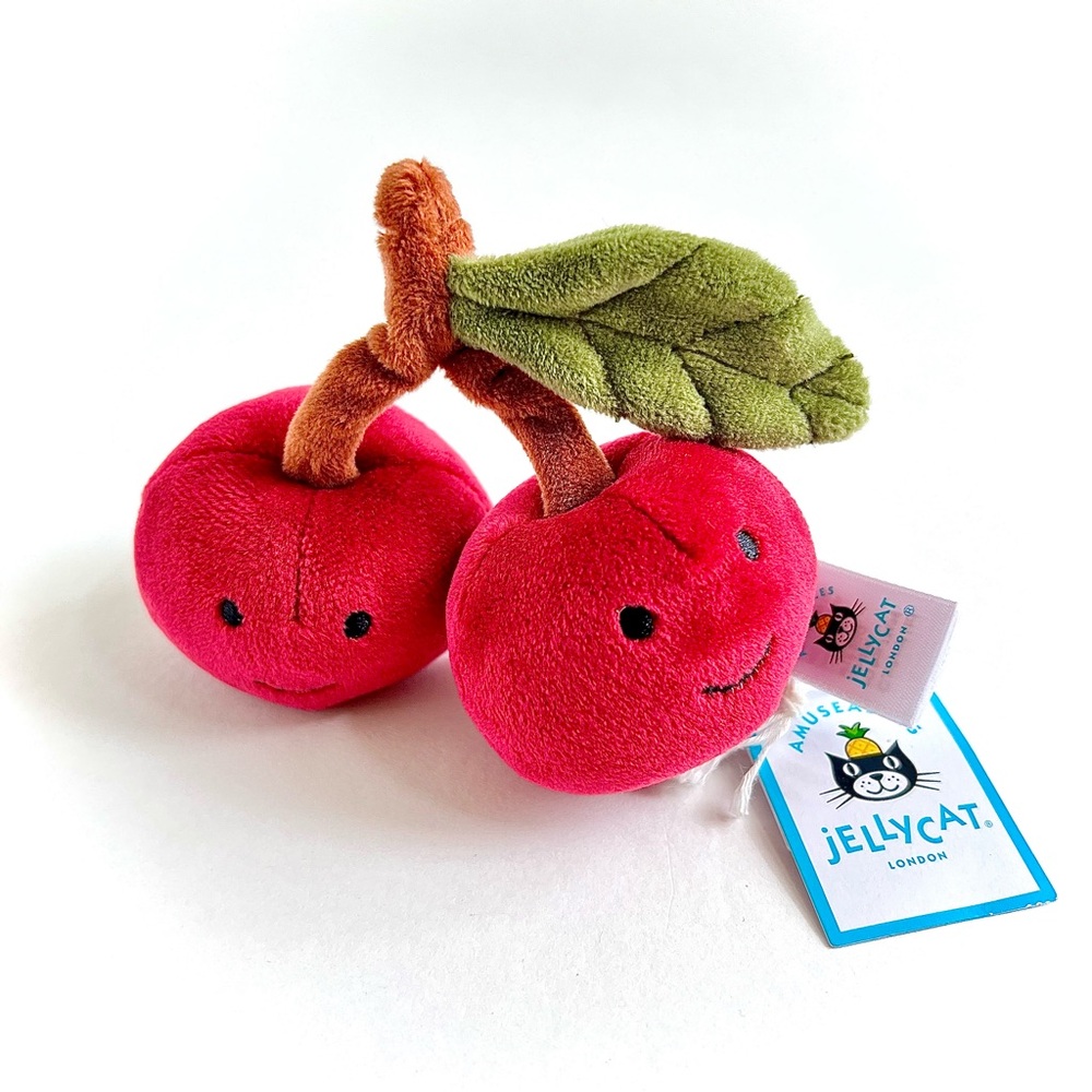 Jellycat Amuseable “Fabulous Cherry” Soft Stuffed Fruit Plush Toy (NWT) - Picture 3 of 6